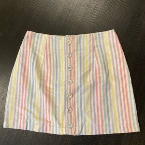 Rainbow searsucker miniskirt